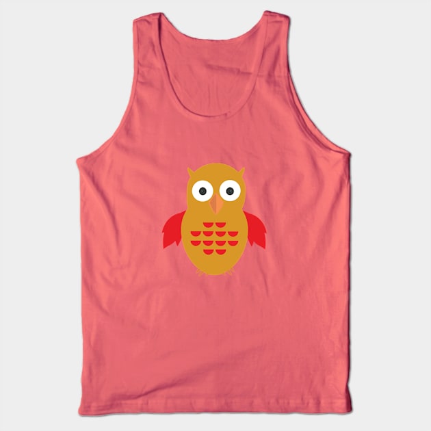 Yellow & Red Owl Tank Top by adamzworld